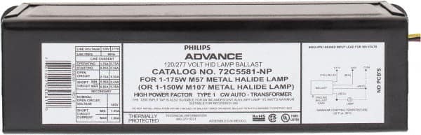 Philips Advance 72C5581NP001 175 Watt, CWA Circuit, Metal Halide, High Intensity Discharge Ballast 