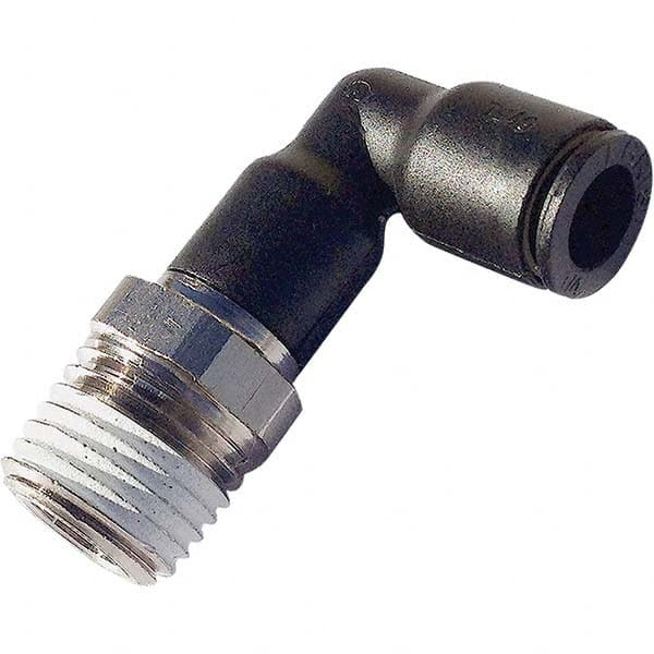 Legris 3129 60 11 Push-To-Connect Tube to Male NPT Tube Fitting: 90 ° Extended Male Elbow, 1/8" Thread, 3/8" OD 