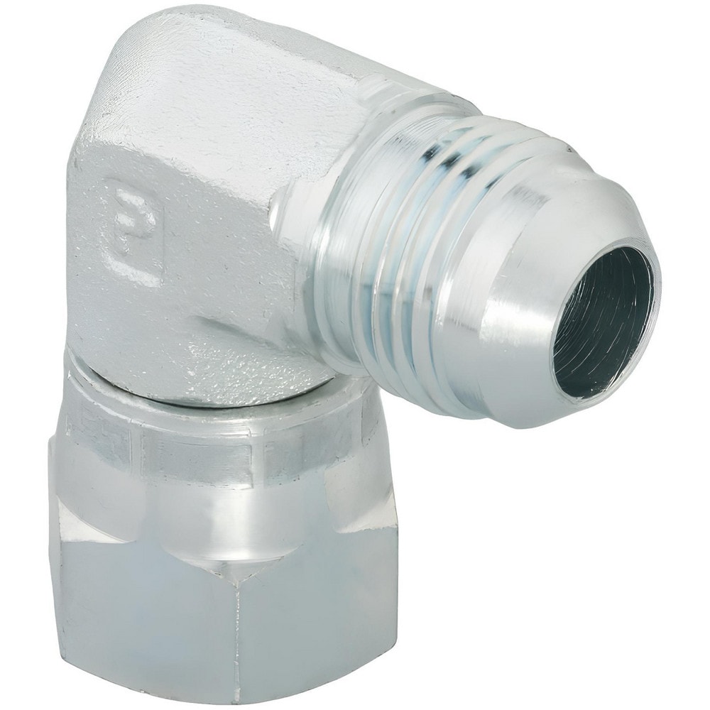 Steel Flared Tube Swivel Nut Elbow: 3/4" Tube OD, 37 ° Flared Angle