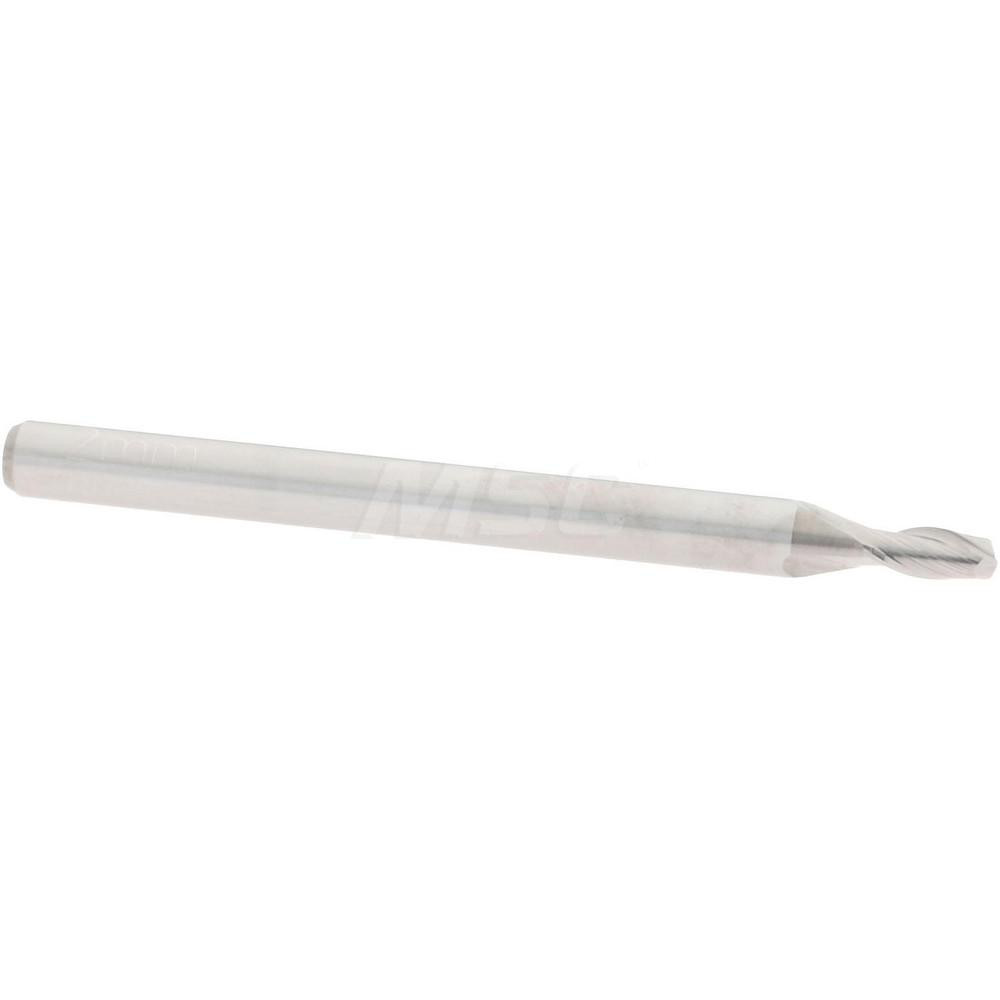 Square End Mill: 0.0787'' Dia, 0.1575'' LOC, 2 Flutes, Solid Carbide