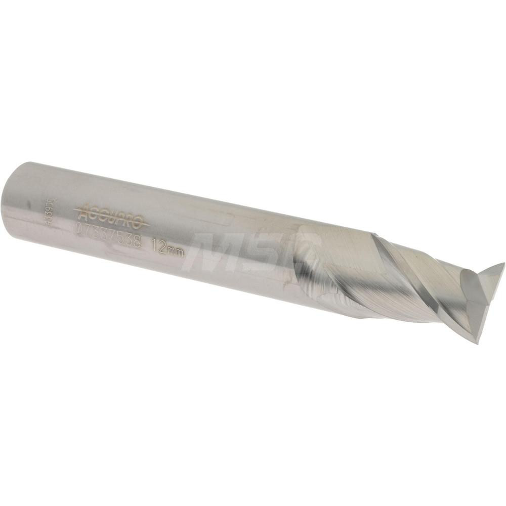 12181689 Square End Mill: 0.4724 Dia, 0.6299 LOC, 2 Flutes, Solid Carbide  