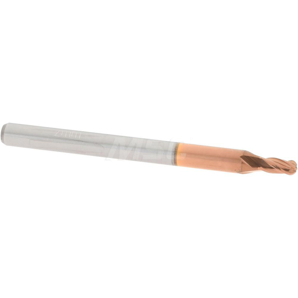 Accupro 12184725 Ball End Mill: 0.0787" Dia, 0.1575" LOC, 4 Flute, Solid Carbide Image