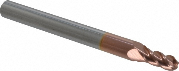 12184755 Ball End Mill: 4.50 mm Dia, 9.50 mm LOC, 4 Flute, Solid Carbide  