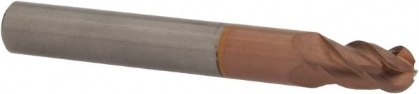 Ball End Mill: 0.2756" Dia, 0.4724" LOC, 4 Flute, Solid Carbide