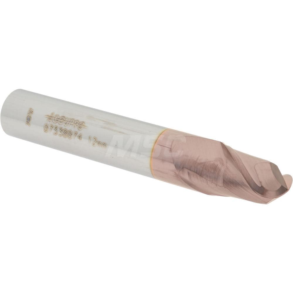 Ball End Mill: 0.4724" Dia, 0.6299" LOC, 2 Flute, Solid Carbide