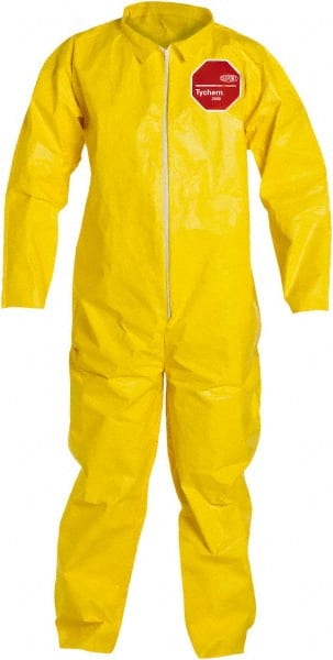 Tyvek 05412 DuPont Biohazard Zippered Coveralls Size MD 13-3115216 Yellow 