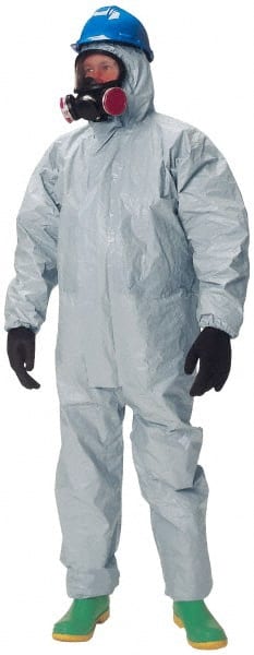 Dupont TF145TGYMD00060 Non-Disposable Rain & Chemical-Resistant Coverall: Gray, Hazmat 