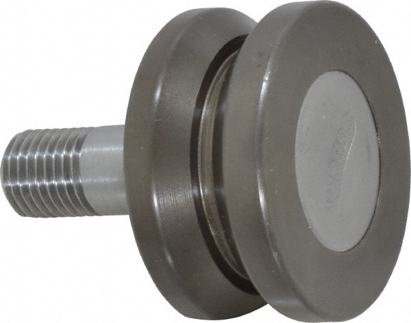 Osborn International 9733400 V-Groove Cam Follower: 1-1/2" Roller Dia, 0.781" Roller Width, 1" Stud Length 