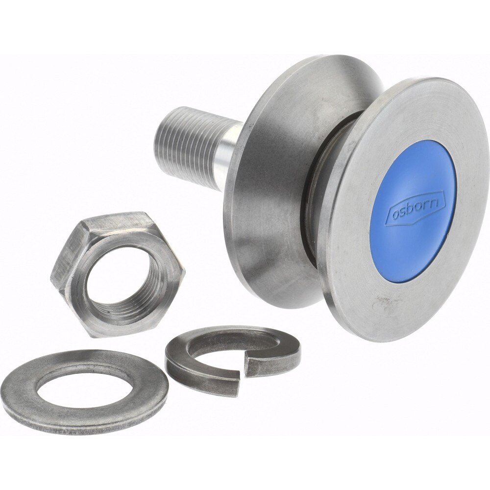 V-Groove Cam Follower: 2-1/2" Roller Dia, 1.312" Roller Width, 1-3/4" Stud Length