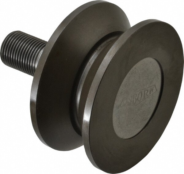 V-Groove Cam Follower: 3-1/2" Roller Dia, 1.687" Roller Width, 2" Stud Length