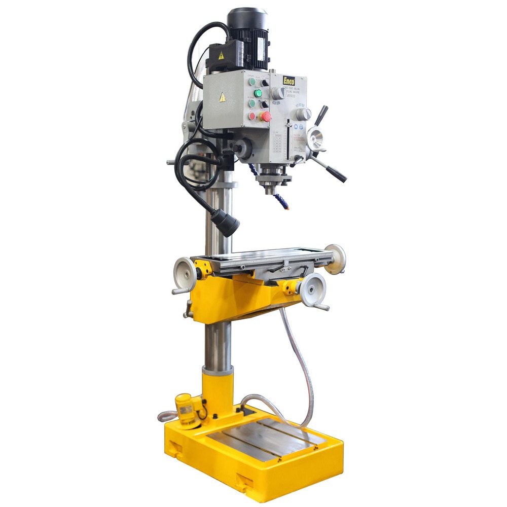 Floor & Bench Drill Presses; Drive Type: Geared Head ; Swing Distance (Inch): 1-3/5 ; Spindle Taper Size: R8 ; Minimum Spindle Speed (RPM): 90 ; Maximum Spindle Speed (RPM): 1970 ; Spindle to Table Distance (Inch): 18