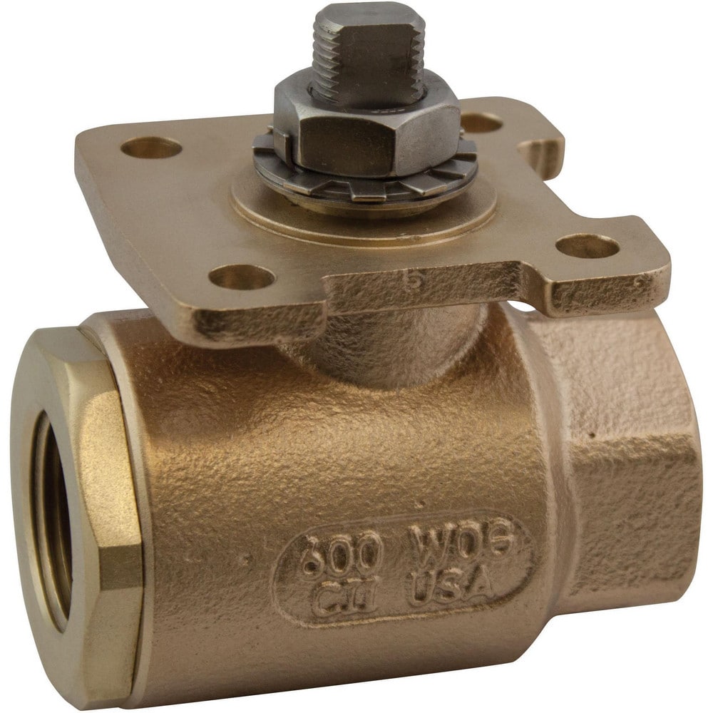 Manual Ball Valve: 1" Pipe, Full Port, Bronze