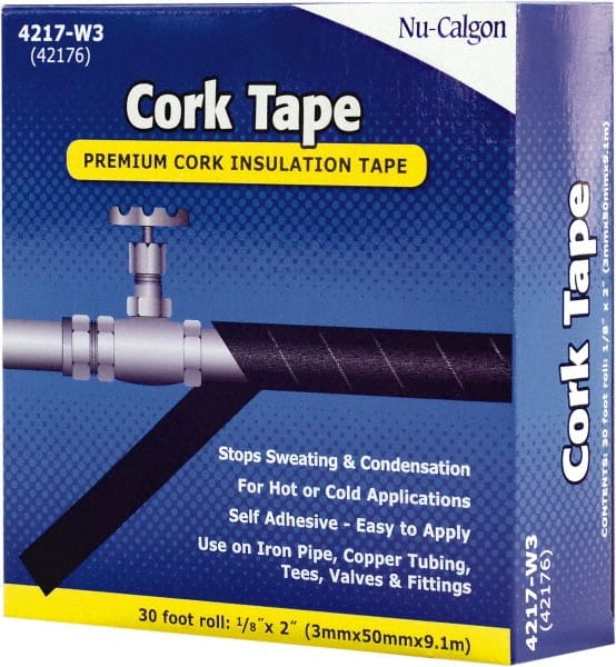 Nu-Calgon 4217-W3 Pipe Jacketing Insulation & Accessories; Type: Cork Tape; Cork Insulation Tape ; Length (Feet): 30 ; Width (Inch): 2 