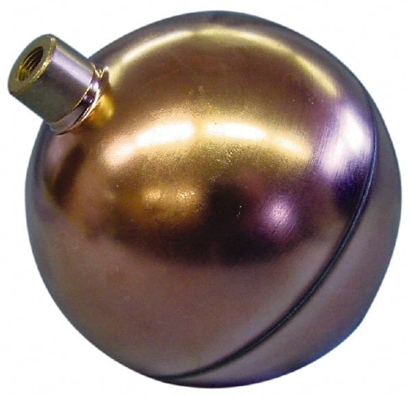 10" Diam, Spherical, Round Spud Connection, Metal Float