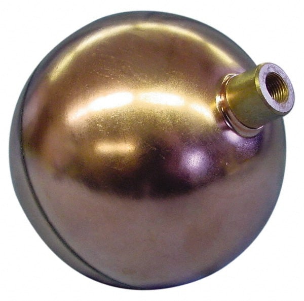 10" Diam, Spherical, Round Spud Connection, Metal Float