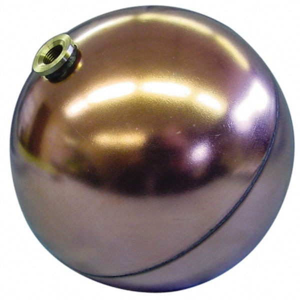 6" Diam, Spherical, Hex Spud Connection, Metal Float