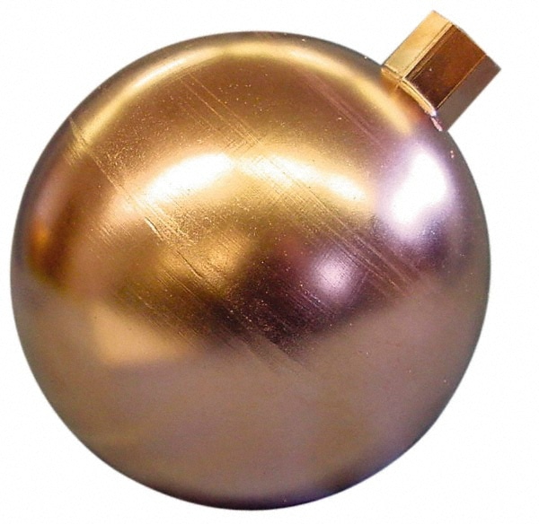 9" Diam, Spherical, Round Spud Connection, Metal Float