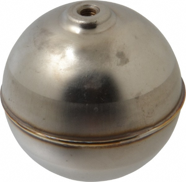 2" Diam, Spherical, Internal Connection, Metal Float