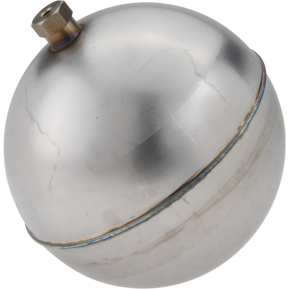 6" Diam, Spherical, Hex Spud Connection, Metal Float