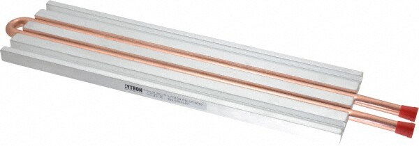 12" Long x 3-1/2" High, Straight Connection Copper Tube Cold Plate