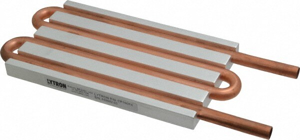 6" Long x 3-1/2" High, Straight Connection Copper Tube Cold Plate