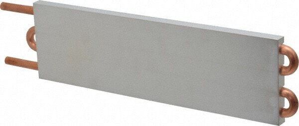 12" Long x 3-1/2" High, Straight Connection Copper Tube Cold Plate