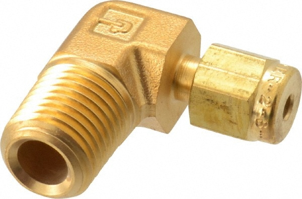 Compression Tube Male Elbow: 1/4" Thread, Compression x MNPT