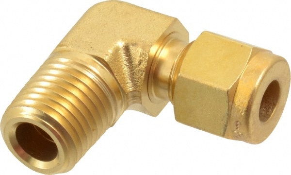 Compression Tube Male Elbow: 1/4" Thread, Compression x MNPT