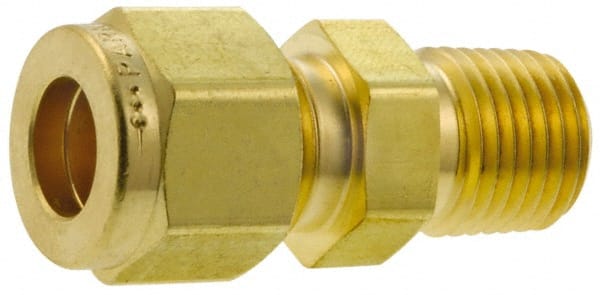Midland 20-268 Brass Flareless Male Connector 0.80 Length 1/8 Tube OD x 1/8 Male NPTF 