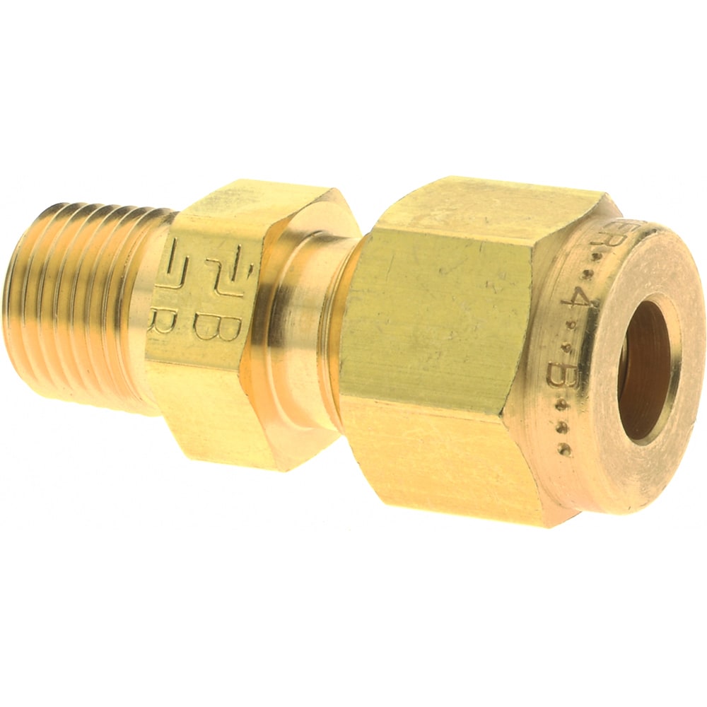 Compression Tube Connector: 1/8" Thread, Compression x MNPT