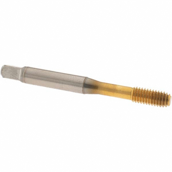 Thread Forming Tap: M6x1 Metric Coarse, 6H Class of Fit, Modified Bottoming Chamfer, Cobalt, TiN Finish