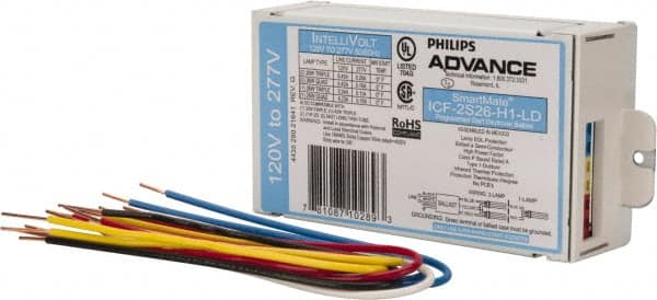 Philips Advance ICF2S26H1LDK 1 or 2 Lamp, 120-277 Volt, 0.23 to 0.45 Amp, 0 to 39, 40 to 79 Watt, Programmed Start, Electronic, Nondimmable Fluorescent Ballast 