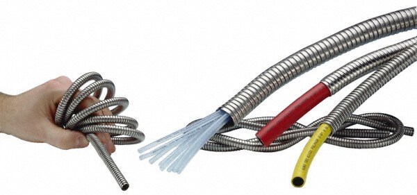 5/8 Inch Inside Diameter, -60 to 1,800°F, Grade 304 Stainless Steel, Unlined Flexible Metal Duct Hose