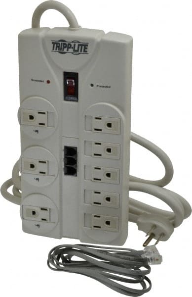 Tripp-Lite TLP808TEL 8 Outlets, 120 Volts, 15 Amps, 8 Cord, Power Outlet Strip 