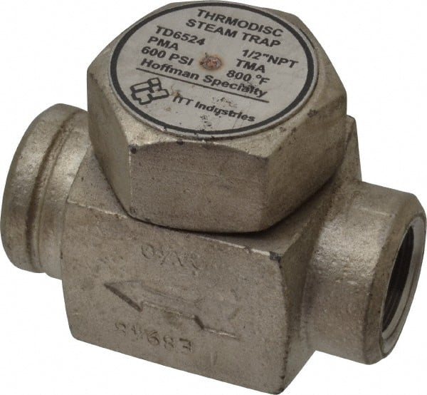 Hoffman Speciality 405152 1/2 Female" Pipe, Stainless Steel Thermodisc Steam Trap 