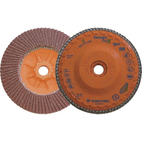 Flap Disc: 5/8-11 Hole, 60 Grit, Zirconia Alumina, Type 27