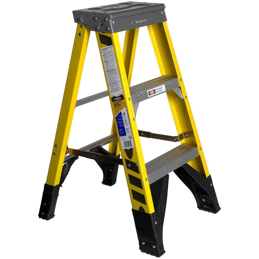 2-Step Fiberglass Step Ladder: Type IAA, 375 lb Capacity, 3' High