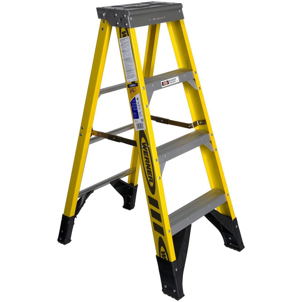 3-Step Fiberglass Step Ladder: Type IAA, 375 lb Capacity, 4' High