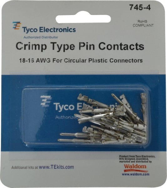 Tyco/Amp 745-4 18 to 16 AWG Wire Modular Receptacle Plug Connector Pin Contact 