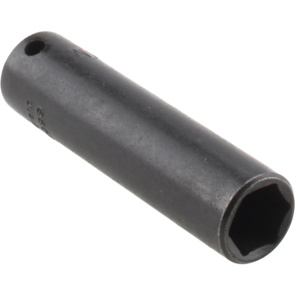 Impact Socket: 1/4" Drive, 9 mm Socket, Hex Drive - 6 Point