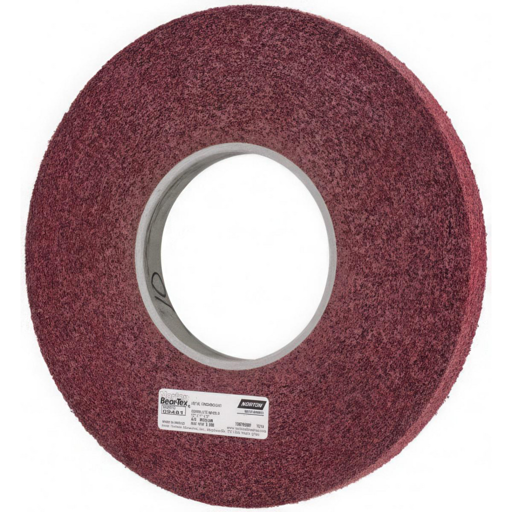 Norton | Bear-Tex® Deburring Wheel: 12" Dia, 1" Face Width, 5" Hole, 6 Density, Aluminum Oxide - Medium Grade, Convolute | 2-Pack | Part #66261009481