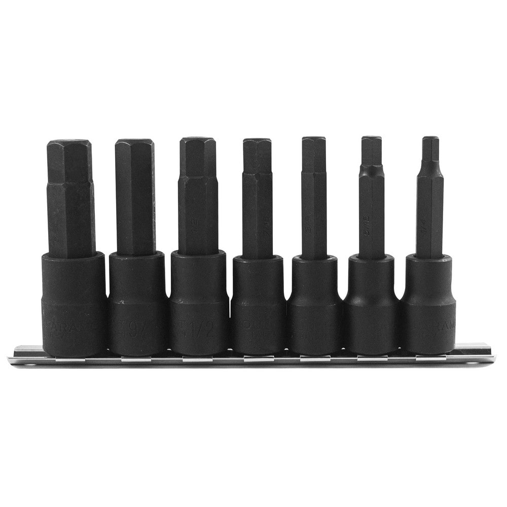 Paramount PAR-12IBS-S7 7 Pc 1/2" Drive Inch Impact Hex Bit Socket Set 