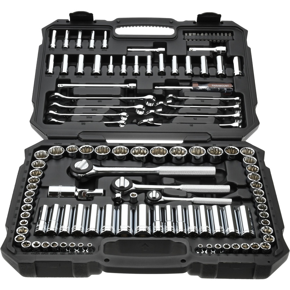 Deep Standard Socket Set: 116 Pc, 1/2", 1/4" ;3/8" Drive, 5/32 to 1/2" Socket, 6, 8, 12 Point