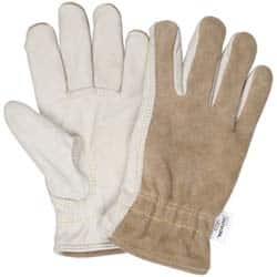 MCR Safety | Memphis® Cut, Puncture & Abrasive-Resistant Gloves: Size XL, ANSI Cut 3, ANSI Puncture 4, Cowhide - Cream, Kevlar Lined, ANSI Abrasion 6