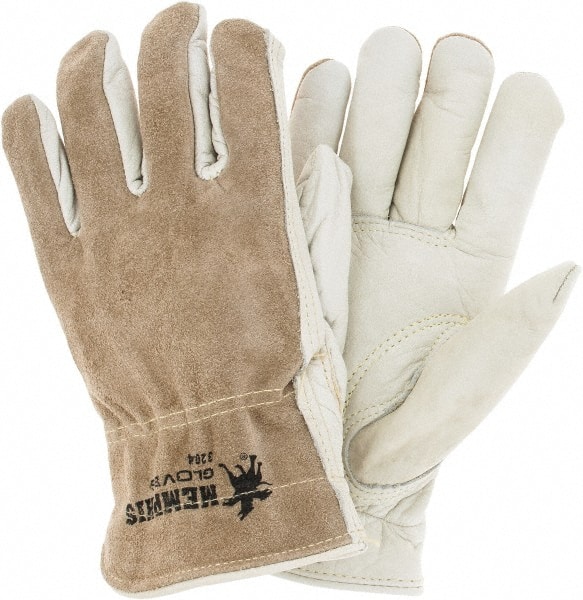 Memphis® Cut, Puncture & Abrasive-Resistant Gloves: Size M, ANSI Cut 3, ANSI Puncture 4, Cowhide - Cream, Kevlar Lined, ANSI Abrasion 6