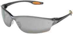 Safety Glass: Scratch-Resistant, Polycarbonate, Silver Mirror Lenses, Full-Framed, UV Protection