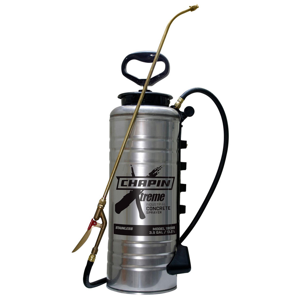 3.5 Gal Chemical Safe Garden Hand Sprayer - Stainless Steel Tank, Wide Mouth, Reinforced Hose, For Concrete Applications
