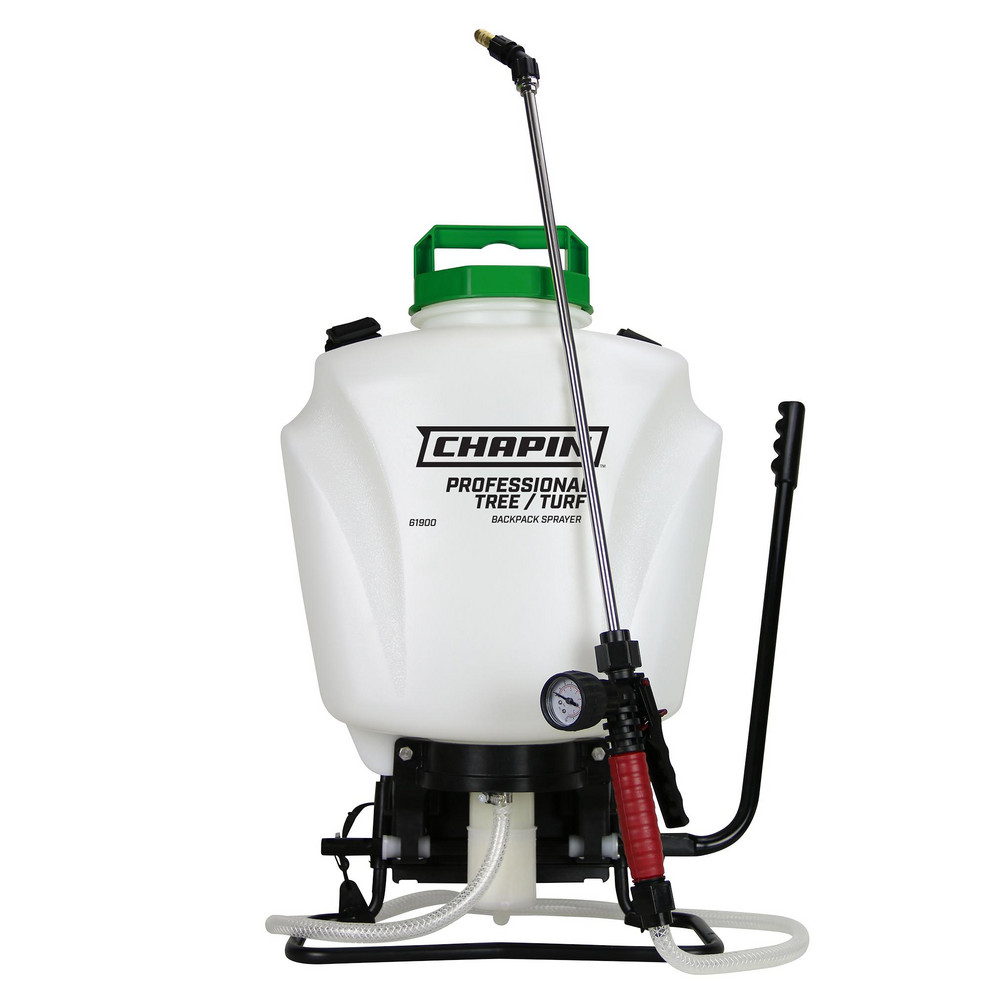 4 Gal Garden Backpack Sprayer - Reinforced Hose, Polyethylene Tank, For Industrial Applications