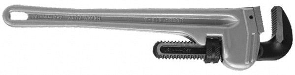 Straight Pipe Wrench: 10" OAL, Aluminum