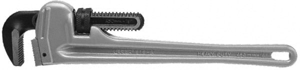 Straight Pipe Wrench: 14" OAL, Aluminum